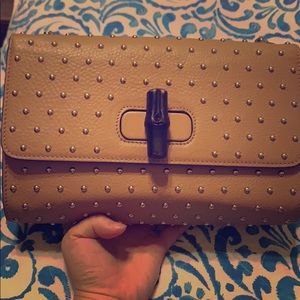 Gucci studded bamboo shoulder bag